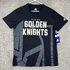 Vegas Golden Knights Shirt Men's Size Medium Black Starter NHL Hockey Tee New